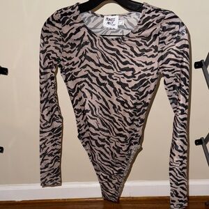Princess Polly Black and Cream Animal Print Bodysuit